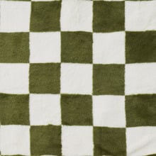 Checkered Plush Faux Fur Throw
